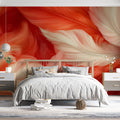 Fiery Feather Abstract Mural Wallpaper — Vibrant Flowing Art Mural Wallpaper - pure wallpaper artwork