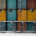 Stacked Industrial Shipping Containers Mural Wallpaper - pure wallpaper artwork