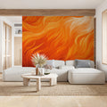 Fiery Fluid Swirl Mural Wallpaper — Abstract Warm Tones Mural Wallpaper - pure wallpaper artwork