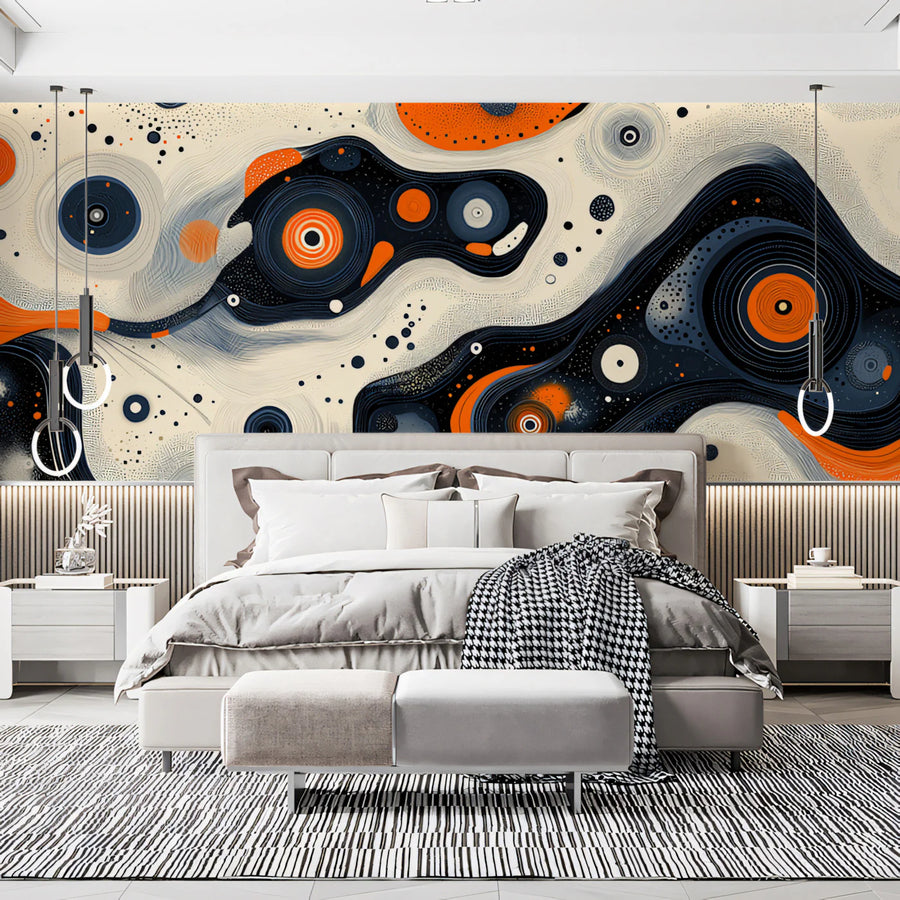 Abstract Organic Flow Mural Wallpaper — Modern Dynamic Pattern Mural Wallpaper
