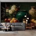 Still Life Oil Painting Mural Wallpaper — Classic Art Aesthetic Mural Wallpaper - pure wallpaper artwork