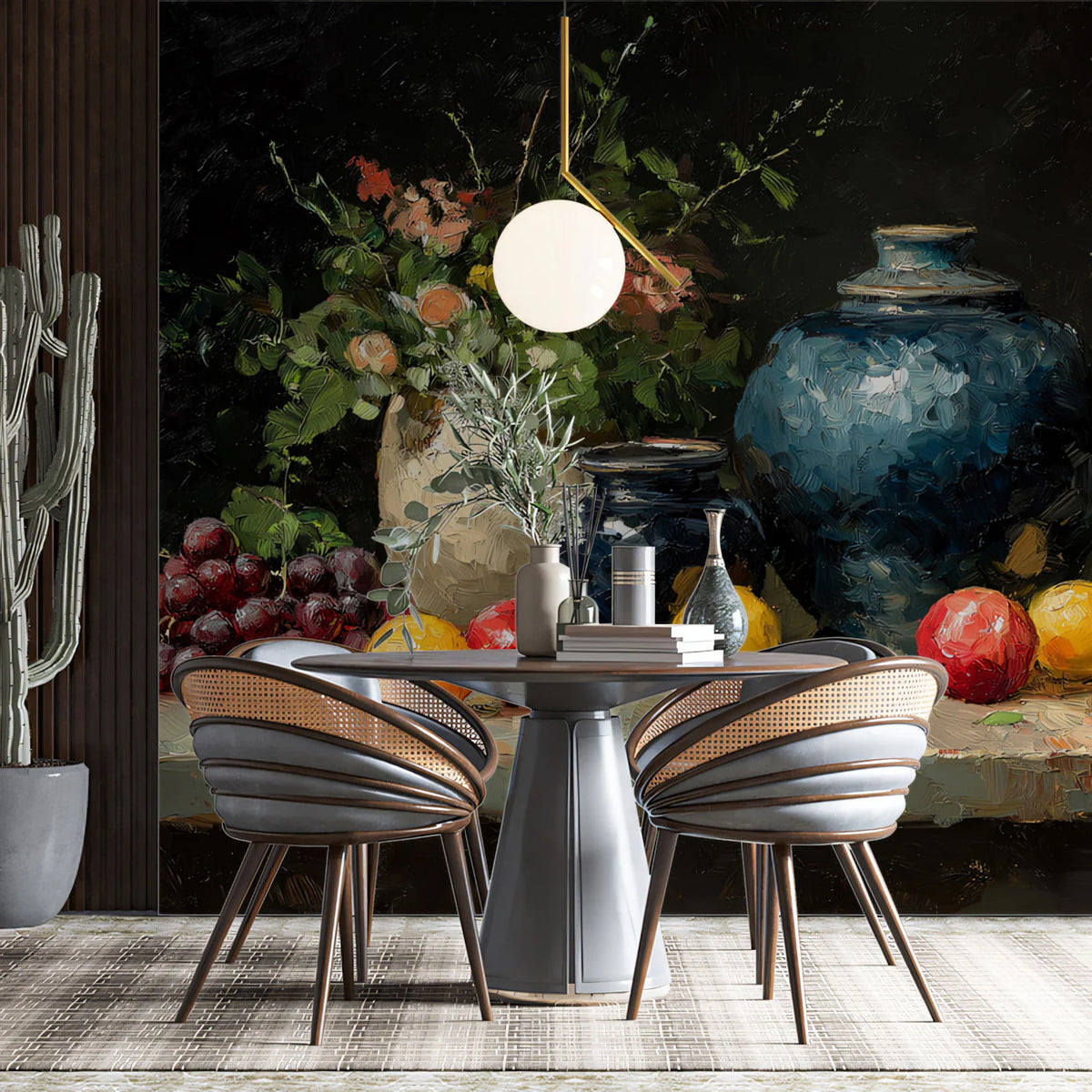 Still Life Oil Painting Mural Wallpaper — Classic Art Motif Mural Wallpaper - pure wallpaper artwork
