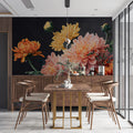 Chrysanthemum Still Life Mural Wallpaper — Painterly Floral Art Mural Wallpaper - pure wallpaper artwork