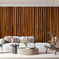 Natural Bamboo Stalks Mural Wallpaper — Organic Wood Tones Mural Wallpaper - pure wallpaper artwork