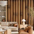 Natural Vertical Bamboo Mural Wallpaper — Rustic Wood Texture Mural Wallpaper - pure wallpaper artwork