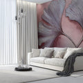 Abstract Ginkgo Leaf Mural Wallpaper — Soft Pink Botanical Art Mural Wallpaper - pure wallpaper artwork