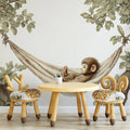 Resting Monkey in Hammock Mural Wallpaper — Whimsical Sketch Style Mural Wallpaper - pure wallpaper artwork