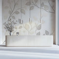 Minimalist Fine Line Leaf Mural Wallpaper — Neutral Sketch Design Mural Wallpaper - pure wallpaper artwork