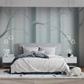 Mist-Covered Woodland Mural Wallpaper — Ethereal Forest Design Mural Wallpaper - pure wallpaper artwork