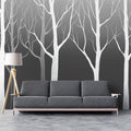 Minimalist Birch Forest Mural Wallpaper — High Contrast Graphic Mural Wallpaper - pure wallpaper artwork