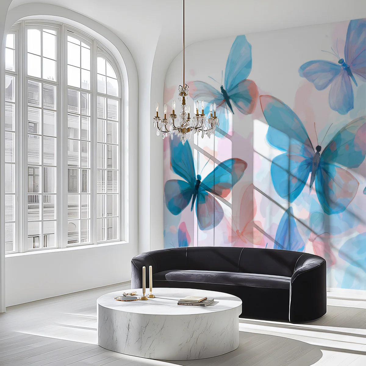 Watercolor Butterfly Swarm Mural Wallpaper — Whimsical Art Mural Wallpaper - pure wallpaper artwork