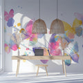 Butterfly Swarm Mural Wallpaper — Whimsical Watercolor Art Mural Wallpaper - pure wallpaper artwork