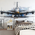 Aviation Sketch Mural Wallpaper — Artistic Line Art Design Mural Wallpaper - pure wallpaper artwork