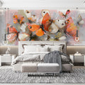 Abstract Butterfly Swarm Mural Wallpaper — Painterly Soft Tones Mural Wallpaper - pure wallpaper artwork