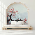 Cherry Blossom Mountain Mural Wallpaper — Ink Wash Style Landscape Mural Wallpaper - pure wallpaper artwork