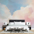 Watercolor Cloud Mural Wallpaper — Pastel Sky Art Mural Wallpaper - pure wallpaper artwork