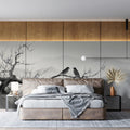 Zen Birds and Mist Mural Wallpaper — Minimalist Ink Wash Art Mural Wallpaper - pure wallpaper artwork