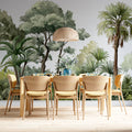 Watercolor Botanical Forest Mural Wallpaper — Lush Tropical Palm Mural Wallpaper - pure wallpaper artwork