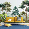 Watercolor Botanical Forest Mural Wallpaper — Hand-Painted Greenery Mural Wallpaper - pure wallpaper artwork