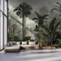 Vintage Jungle Mural Wallpaper — Sophisticated Tropical Wildlife Mural Wallpaper - pure wallpaper artwork