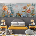 Underwater Garden Mural Wallpaper — Sea Turtle and Floral Scene Mural Wallpaper - pure wallpaper artwork