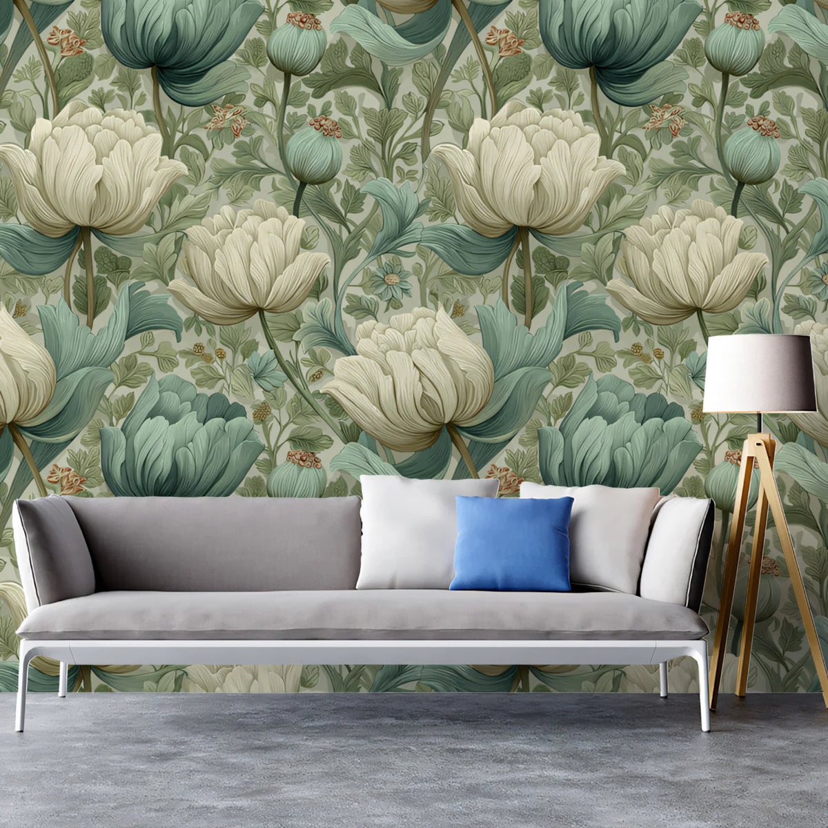Vintage Floral Mural Wallpaper — Botanical Garden Pattern Mural Wallpaper - pure wallpaper artwork