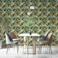 Vintage Botanical Floral Mural Wallpaper in Dusty Teal and Cream Mural Wallpaper - pure wallpaper artwork
