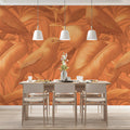 Monochrome Tropical Bird Mural Wallpaper in Burnt Orange Mural Wallpaper - pure wallpaper artwork