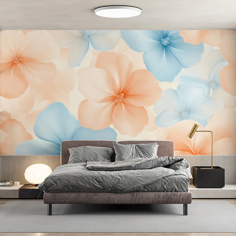 Pastel Blossom Mural Wallpaper — Soft Floral Art Mural Wallpaper