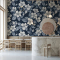 Midnight Floral Botanical Mural Wallpaper — Classic Illustration Mural Wallpaper - pure wallpaper artwork