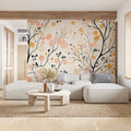 Abstract Branch & Blossom Mural Wallpaper — Modern Botanical Mural Wallpaper - pure wallpaper artwork