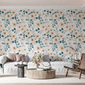 Soft Watercolor Floral Mural Wallpaper — Gentle Botanical Print Mural Wallpaper - pure wallpaper artwork