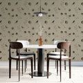 Celestial Bird and Moon Mural Wallpaper —Vintage Sepia Tones Mural Wallpaper - pure wallpaper artwork