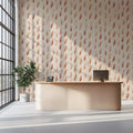 Watercolor Bird Pattern Mural Wallpaper in Muted Blush and Cream Mural Wallpaper - pure wallpaper artwork