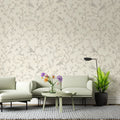 Crescent Moon and Perched Bird Mural Wallpaper — Line Art Design Mural Wallpaper - pure wallpaper artwork