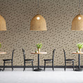 Celestial Bird and Moon Mural Wallpaper in Warm Earthy Tones Mural Wallpaper - pure wallpaper artwork