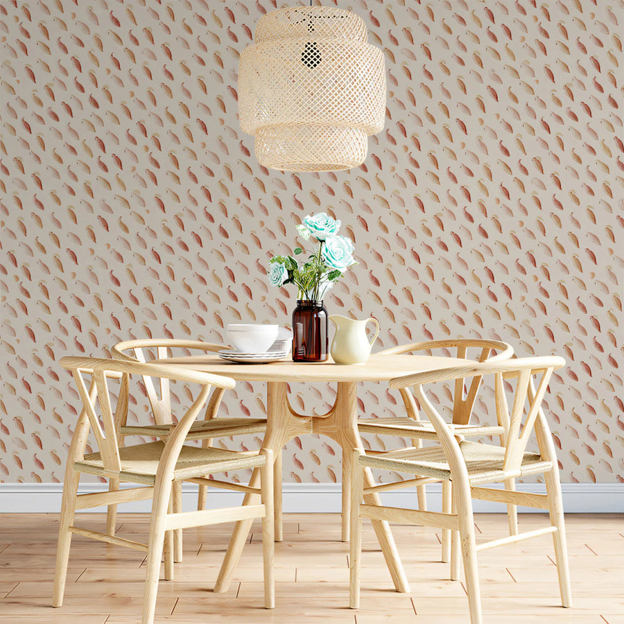 Minimalist Petal Mural Wallpaper — Soft Blush and Cream Mural Wallpaper