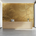 Cracked Earth Mural Wallpaper — Weathered Golden Texture Mural Wallpaper - pure wallpaper artwork