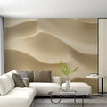Minimalist Sand Dune Ripple Mural Wallpaper in Warm Beige Mural Wallpaper - pure wallpaper artwork