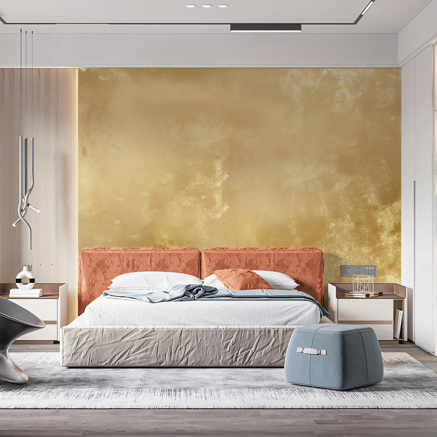 Gilded Nebula Mural Wallpaper — Soft Atmospheric Gold Mural Wallpaper