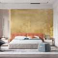 Gilded Nebula Mural Wallpaper — Soft Atmospheric Gold Mural Wallpaper - pure wallpaper artwork