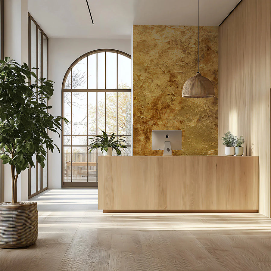 Gilded Distressed Gold Mural Wallpaper — Modern Abstract Luxury Mural Wallpaper