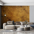 Aged Ochre Crackle Mural Wallpaper — Weathered Industrial Texture Mural Wallpaper - pure wallpaper artwork