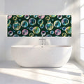 Watercolor Bubble Cluster Mural Wallpaper in Deep Forest Green Mural Wallpaper - pure wallpaper artwork