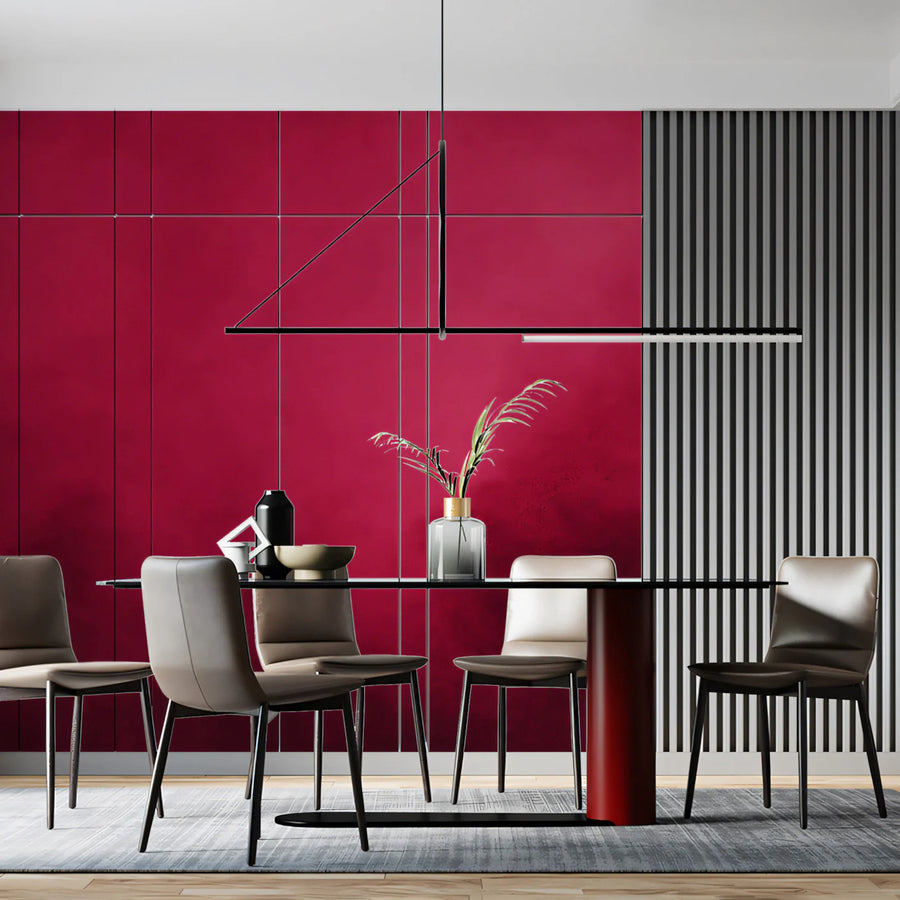 Abstract Crimson Cloud Mural Wallpaper — Rich Painterly Texture Mural Wallpaper