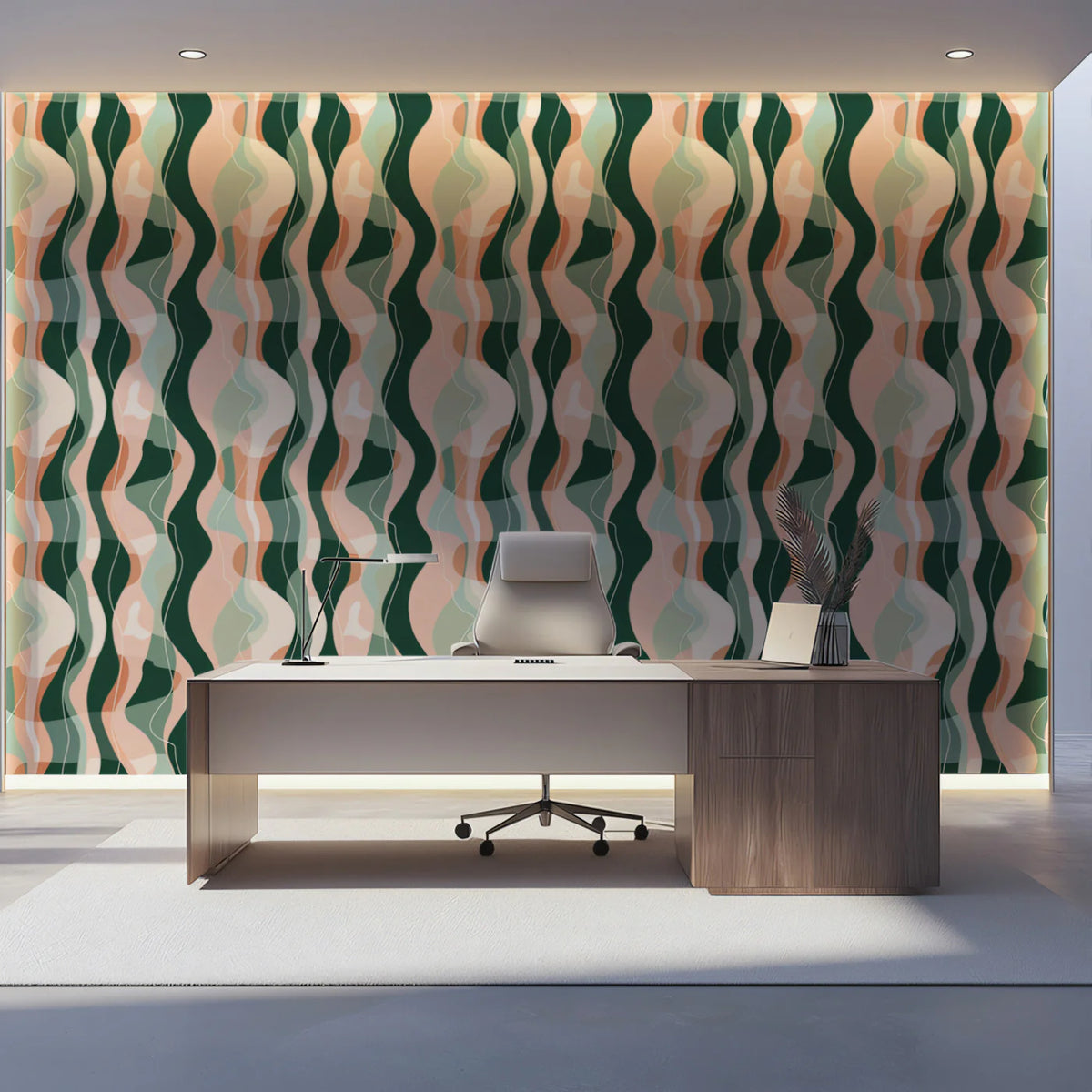 Abstract Organic Wave Mural Wallpaper — Modern Fluid Pattern Mural Wallpaper - pure wallpaper artwork
