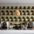 Potted Succulent Row Mural Wallpaper — Minimalist Organic Mural Wallpaper - pure wallpaper artwork