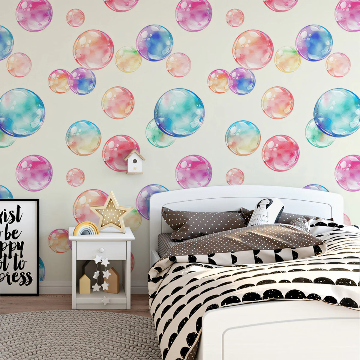 Watercolor Bubbles Mural Wallpaper — Soft Pastel Art Mural Wallpaper - pure wallpaper artwork