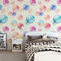 Watercolor Bubbles Mural Wallpaper — Soft Pastel Art Mural Wallpaper - pure wallpaper artwork