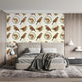 Sparrow Medallion Mural Wallpaper in Earthy Neutrals Mural Wallpaper - pure wallpaper artwork